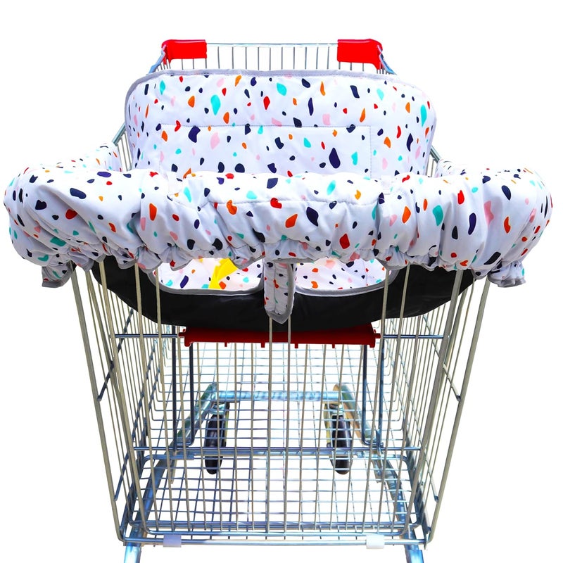 Gowraps 2-in-1 Shopping Cart and High Chair Cover-Grocery Cart Cover for Babies Toddlers Infants Resturant Highchair Cover-Padded Folds to Portable Pouch for Baby Boy Girl (Art) - Image 1